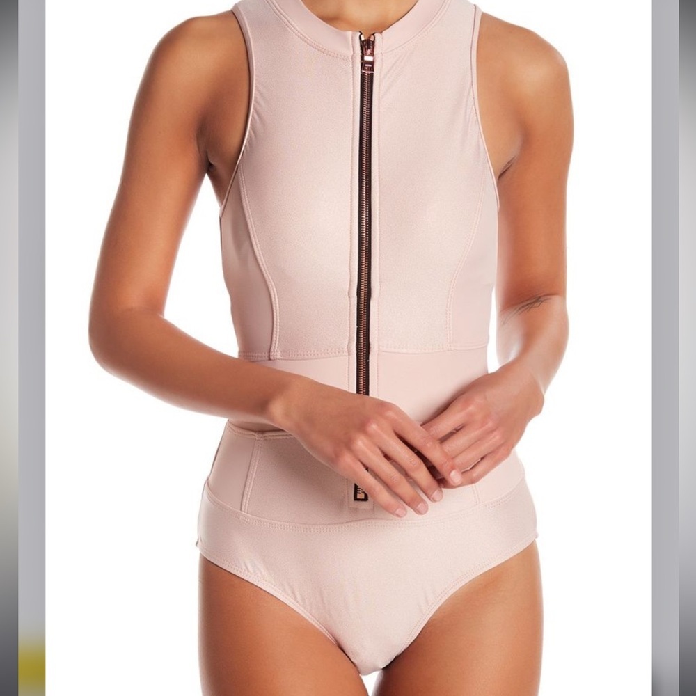 Next Blush One Piece Swimsuit with Front Zipper xl - Picture 12 of 14